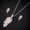 201 Stainless Steel Pendant Necklaces & Stud Earrings Sets FS-WGB00D6-08-1