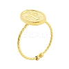 Real 18K Gold Plated 304 Stainless Steel Open Cuff Rings for Women LS-RJEW-B061-02G-07-1