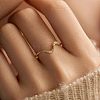 Wave Shaped 925 Sterling Silver Micro Pave Clear Cubic Zirconia Finger Rings FS-WG6021D-07-2