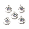 Brass Micro Pave Clear Cubic Zirconia Glass Pendants ZIRC-C024-06P-01-1