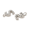Initial Letter Brass Micro Pave Cubic Zirconia Pendants ZIRC-F008-S-2