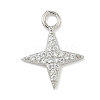 Brass Micro Pave Clear Cubic Zirconia Pendants KK-H528-07A-P-1