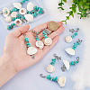 16Pcs 8 Styles Natural Shell & Synthetic Turquoise Chip Pendant Decorations HJEW-GO00036-3
