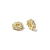 Flat Round Brass Micro Pave Clear Cubic Zirconia Beads KK-K293-72G-1