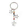 4Pcs Butterfly Glass Pendant Keychain KEYC-JKC01204-3