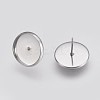 Tarnish Resistant 304 Stainless Steel Earring Cabochon Settings STAS-E426-85B-P-2
