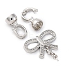 Brass Micro Pave Clear Cubic Zirconia Fold Over Clasps KK-P291-23P-2