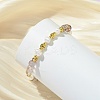 Round Natural Lodolite Quartz & Cultured Freshwater Pearl & Brass Beaded Stretch Bracelets for Women BJEW-JB14060-03-2