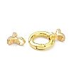 Brass Micro Pave Clear Cubic Zirconia Fold Over Clasps X-ZIRC-P085-02G-3
