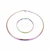 304 Stainless Steel Choker Necklaces and Bangles Jewelry Sets SJEW-L144-A01-M-1