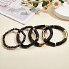 4Pcs 4 Style Acrylic Chunky Curved Tube Stretch Bracelet Sets BJEW-SW00074-02-6