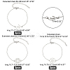 6Pcs 3 Styles 201 Stainless Steel Pentacle Link Bracelets BJEW-UN0001-16P-4