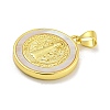 Rack Plating Brass Pave Nature Shell Religion Pendants KK-C074-31G-01-2