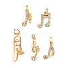 Rack Plating Brass Micro Pave Clear Cubic Zirconia Pendants KK-G507-02G-1