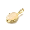 Natural Yellow Quartz Faceted Oval Pendants KK-F899-03D-G-2