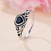 Brass Micro Pave Cubic Zirconia Finger Rings for Women FS-WGE7315-03-3