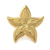 Ion Plating(IP) 304 Stainless Steel Starfish Open Cuff Rings for Women RJEW-Z053-10G-2