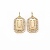 Brass Micro Pave Clear Cubic Zirconia Pendants KK-S356-767U-1