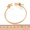304 Stainless Steel Flower Cuff Bangles for Women BJEW-Z157-02G-02-3