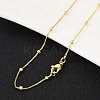 Brass Satellite Chains Necklace for Women NJEW-P265-05G-3