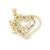 Brass Micro Pave Cubic Zirconia Pendants KK-D317-086G-1