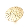Big Flat Round with Sun Alloy Open Cuff Rings for Women LS-RJEW-U006-04G-2