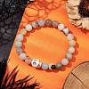 8.5mm Round Natural Flower Amazonite Beaded Stretch Bracelets BJEW-JB10466-01-2