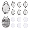 5Pcs Vintage Tibetan Style Alloy Brooch Cabochon Settings FIND-YW0009-72-1