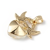 Real 18K Gold Plated Rack Plating Brass Micro Pave Cubic Zirconia Pendants KK-C015-03G-01-3
