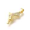 Rack Plating Brass with Cubic Zirconia Pendants KK-Z086-44G-2