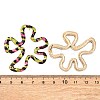 Flower with Leopard Print Alloy Stud Earrings EJEW-Z112-04G-3