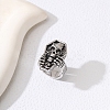 Tibetan Style Alloy Coffin with Skull Finger Rings PW-WG44667-02-3