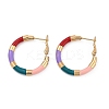 PVD Vacuum Plating 201 Stainless Steel Enamel Hoop Earrings for Women EJEW-B016-33E-4