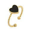 304 Stainless Steel Enamel Cuff Rings for Women LS-RJEW-G338-04G-02-4