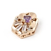 Brass Micro Pave Cubic Zirconia Beads KK-K297-28G-03-2