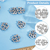 4Pcs Flower Alloy Crystal Rhinestone Adjustable Jean Button Pins FIND-CY0002-27P-6