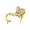 Brass Micro Pave Clear Cubic Zirconia Twister Clasps KK-P293-02D-G-2