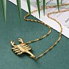 304 Stainless Steel Scorpion Pendant Necklaces for Men NJEW-Z054-01G-3