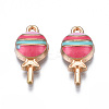 Rack Plating Alloy Enamel Pendants PALLOY-N172-038B-2