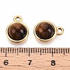 Natural Tiger Eye Half Round Charms STAS-N109-213E-G-3