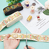 14M 2 Colors Ethnic Style Embroidery Polyester Ribbons OCOR-GA0001-54-5