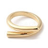 Brass Wire Wrap Cuff Ring for Women RJEW-E079-01G-2