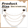 2Pcs 2 Colors Alloy Hanging Chains Collar Pins Tie Clips JEWB-LP0005-06-2