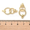 Rack Plating Brass Cubic Zirconia Ring with Butterfly Connector Charms KK-C084-31D-G01-3