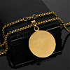 304 Stainless Steel Black Flat Round with Praying Hand Pendant Necklaces for Men FS-WGF55F0-01-2