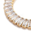 Brass Pave Clear Cubic Zirconia Rectangle Link Bracelets BJEW-B094-11B-G-2