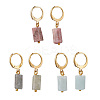 3 Pairs 304 Stainless Steel Natural Mixed Stone Leverback Earrings EJEW-JE06527-01-3