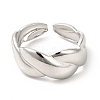 Non-Tarnish 304 Stainless Steel Twist Rope Shape Open Cuff Ring for Women LS-RJEW-E063-06P-2