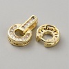 Brass Pave Clear Cubic Zirconia Fold Over Clasps KK-WH0079-35LG-2