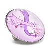 Breast Cancer Awareness Ribbon Glass Brooches LS-JEWB-L019-01H-2